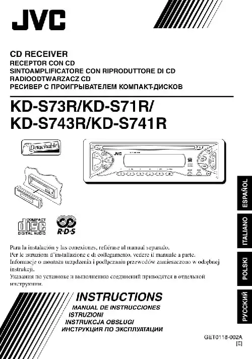 JVC KD-S71R. Інструкція з експлуатації