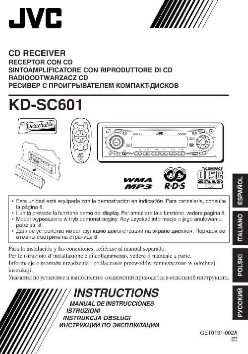 JVC KD-SC601. Інструкція з експлуатації