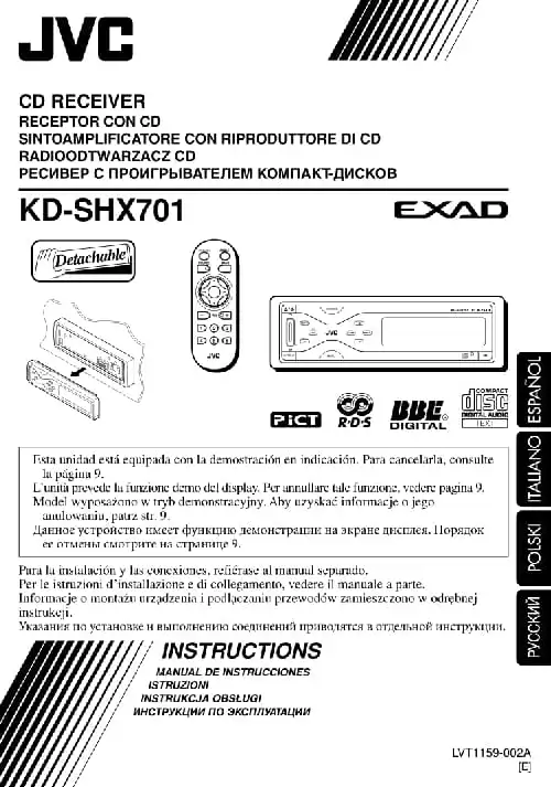 JVC KD-SHX701. Інструкція з експлуатації