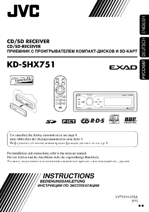 JVC KD-SHX751. Інструкція з експлуатації