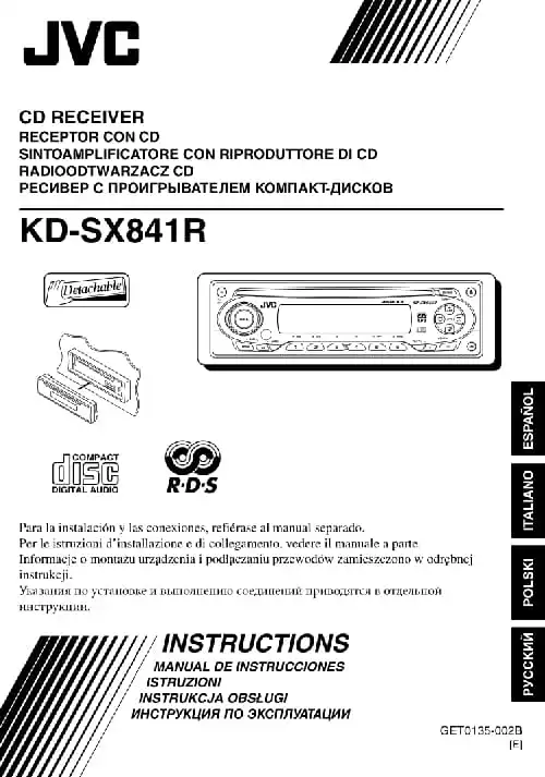 JVC KD-SX841R. Інструкція з експлуатації