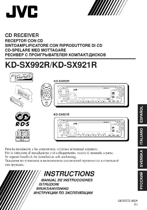 JVC KD-SX921R. Інструкція з експлуатації