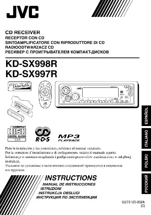 JVC KD-SX997R. Інструкція з експлуатації