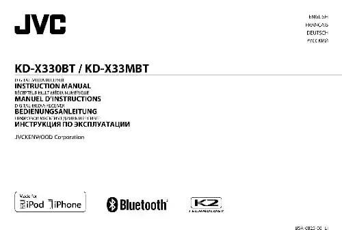 JVC KD-X330BT. Інструкція з експлуатації