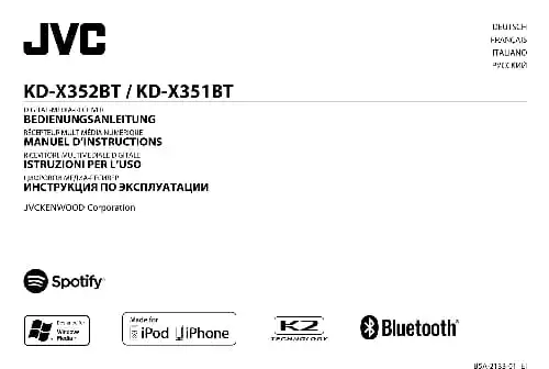 JVC KD-X351BT. Інструкція з експлуатації