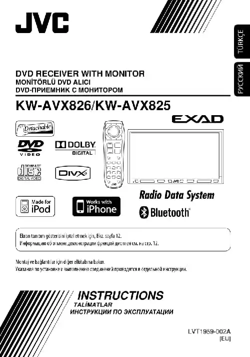 JVC KW-AVX826. Інструкція з експлуатації