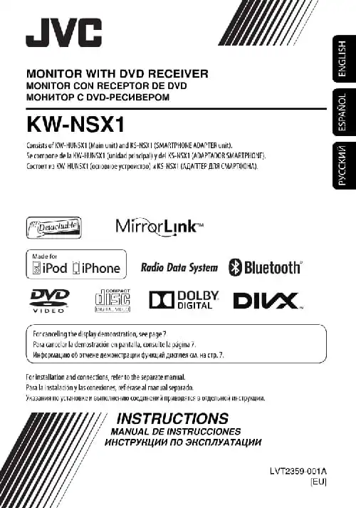 JVC KW-NSX1. Інструкція з експлуатації