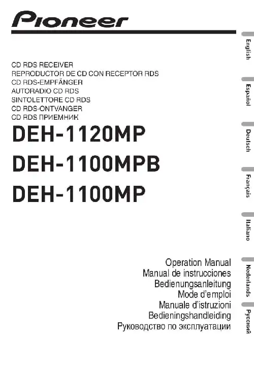 Pioneer DEH-1100MPB. Інструкція з експлуатації