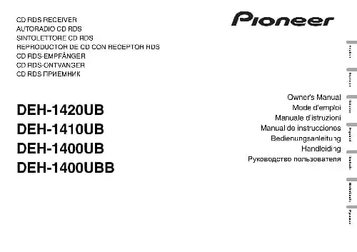 Pioneer DEH-1400UB. Інструкція з експлуатації