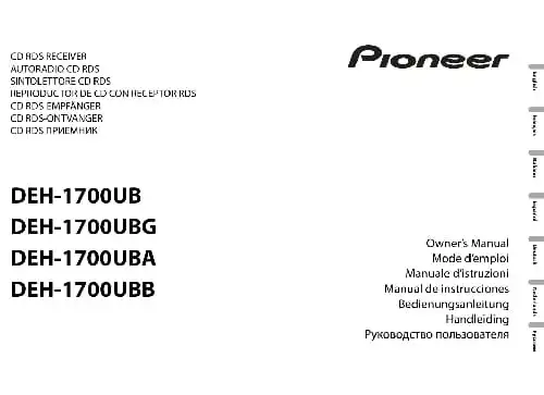Pioneer DEH-1700UBB. Інструкція з експлуатації