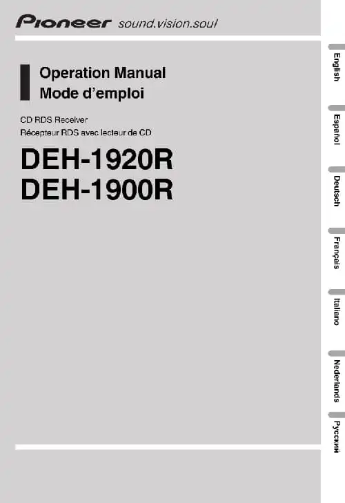 Pioneer DEH-1920R. Інструкція з експлуатації