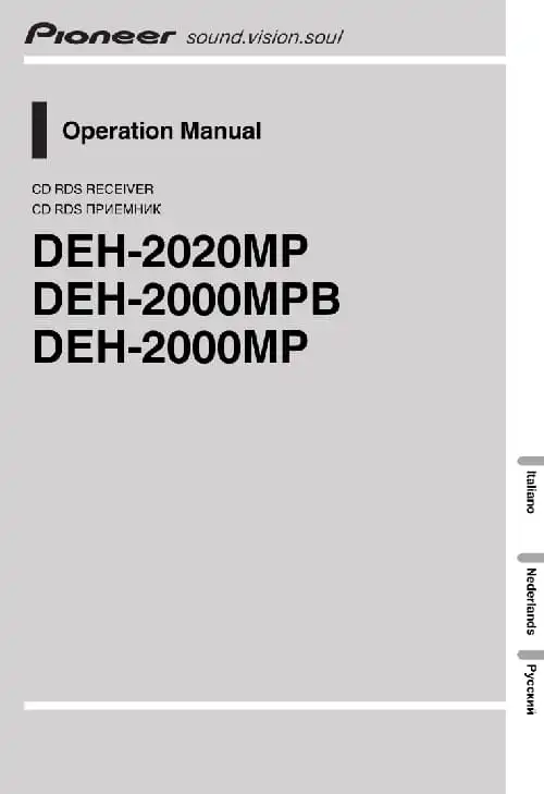 Pioneer DEH-2000MP. Інструкція з експлуатації