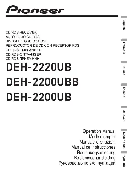 Pioneer DEH-2220UB. Інструкція з експлуатації