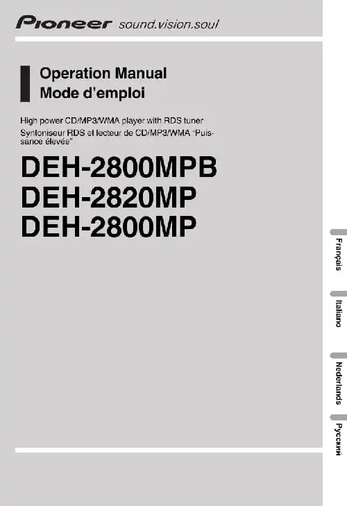 Pioneer DEH-2820MP. Інструкція з експлуатації