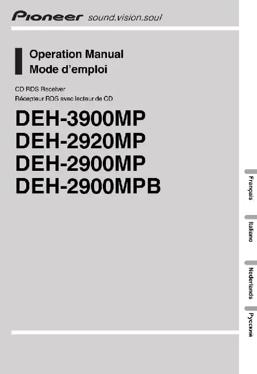 Pioneer DEH-2900MPB. Інструкція з експлуатації