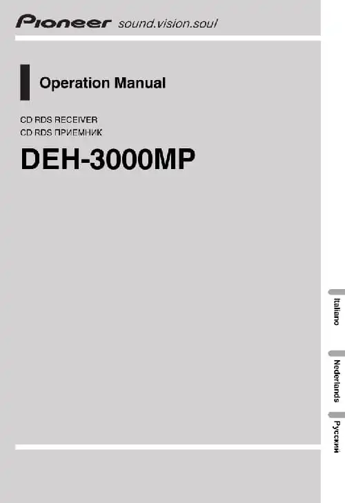 Pioneer DEH-3000MP. Інструкція з експлуатації