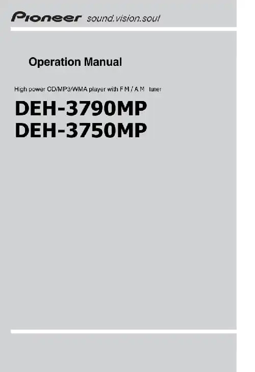 Pioneer DEH-3790MP. Інструкція з експлуатації