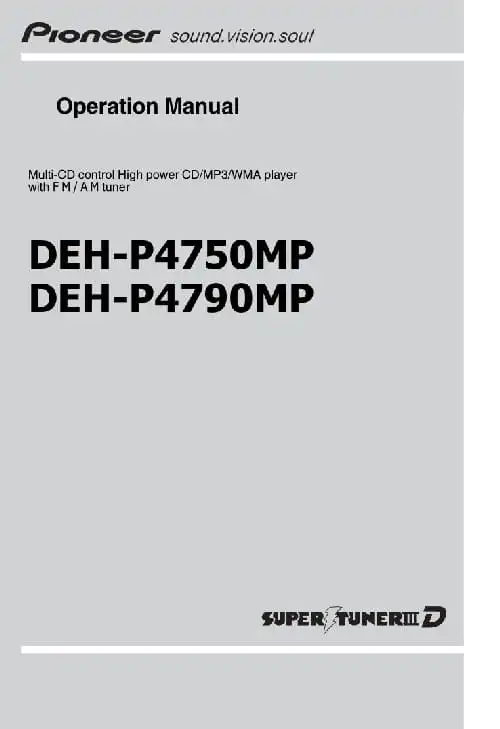 Pioneer DEH-4790MP. Інструкція з експлуатації