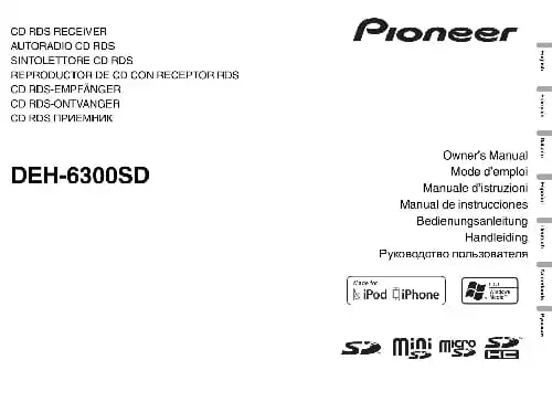 Pioneer DEH-6300SD. Інструкція з експлуатації