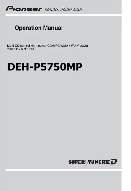 Pioneer DEH-P5750MP. Інструкція з експлуатації