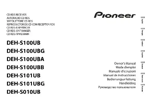 Pioneer DEH-S101UB. Інструкція з експлуатації
