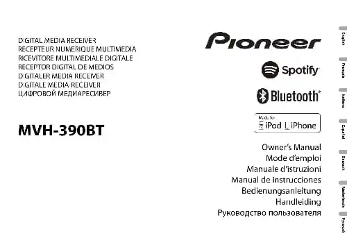 Pioneer MVH-390BT. Інструкція з експлуатації