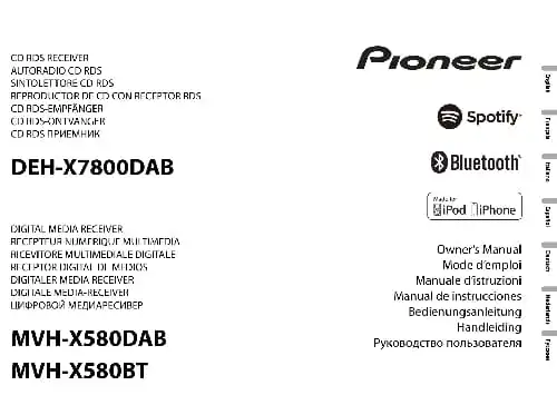 Pioneer MVH-X580BT. Інструкція з експлуатації