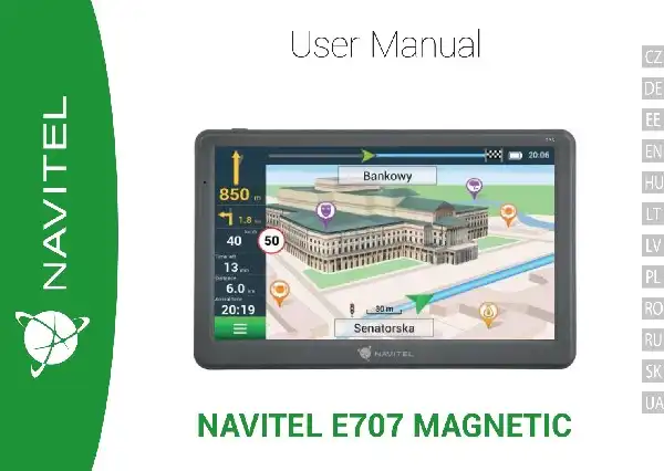 GPS-навігатор NAVITEL E707 MAGNETIC Інструкція з експлуатації