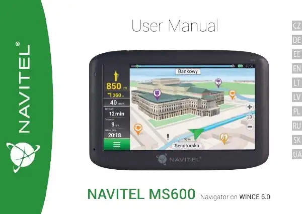 GPS-навігатор NAVITEL MS600 Інструкція з експлуатації