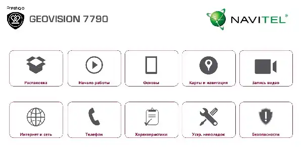 GPS-навігатор Prestigio GeoVision 7790 Navitel. Інструкція з експлуатації