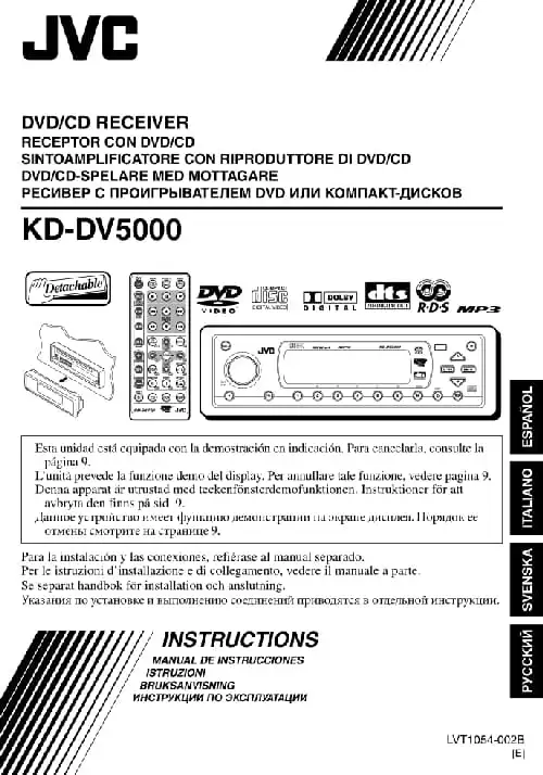 JVC KD-DV5000. Інструкція з експлуатації