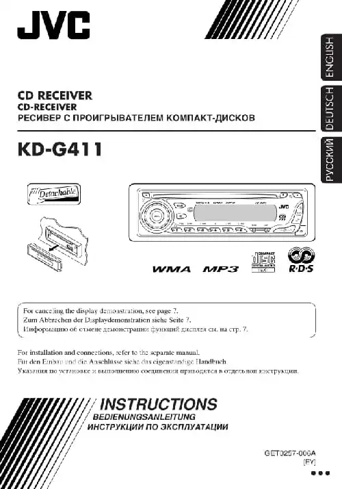 JVC KD-G411. Інструкція з експлуатації