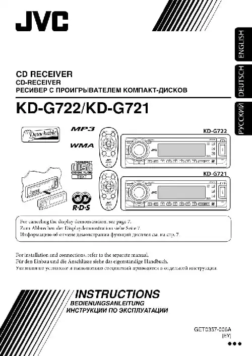 JVC KD-G721. Інструкція з експлуатації