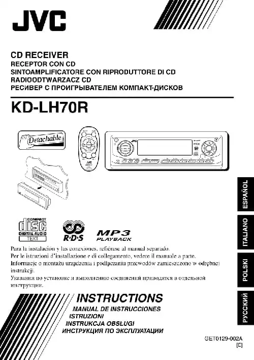 JVC KD-LH70R. Інструкція з експлуатації