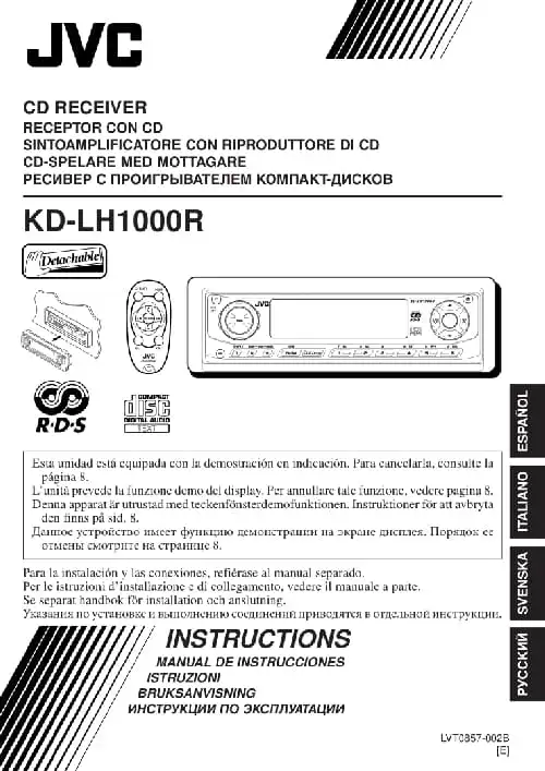JVC KD-LH1000R. Інструкція з експлуатації