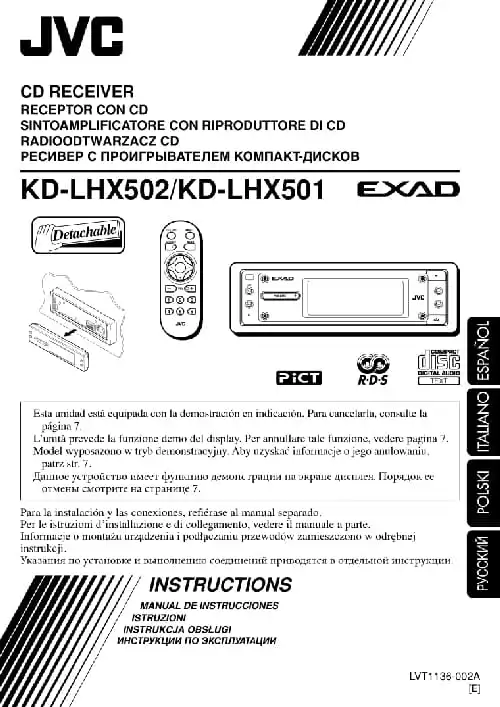 JVC KD-LHX501. Інструкція з експлуатації