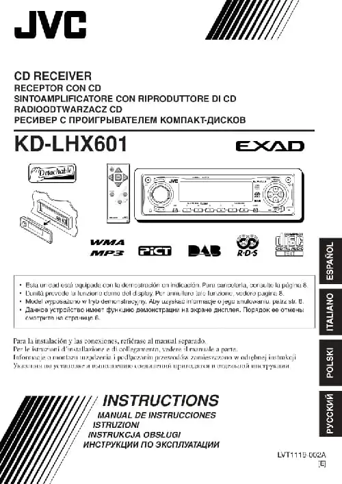 JVC KD-LHX601. Інструкція з експлуатації