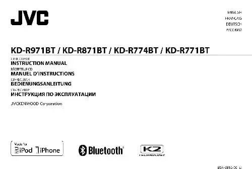 JVC KD-R771BT. Інструкція з експлуатації