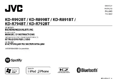 JVC KD-R794BT. Інструкція з експлуатації