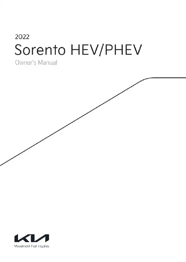 KIA Sorento Plug-In Hybrid 2022 MY. Owner&#39;s Manual