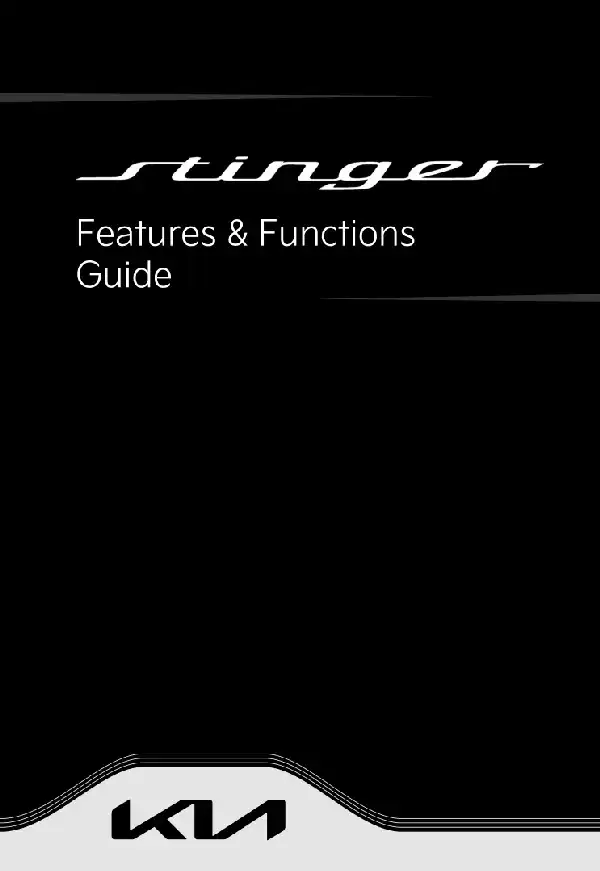 KIA Stinger 2022 MY. Features and Functions Guide