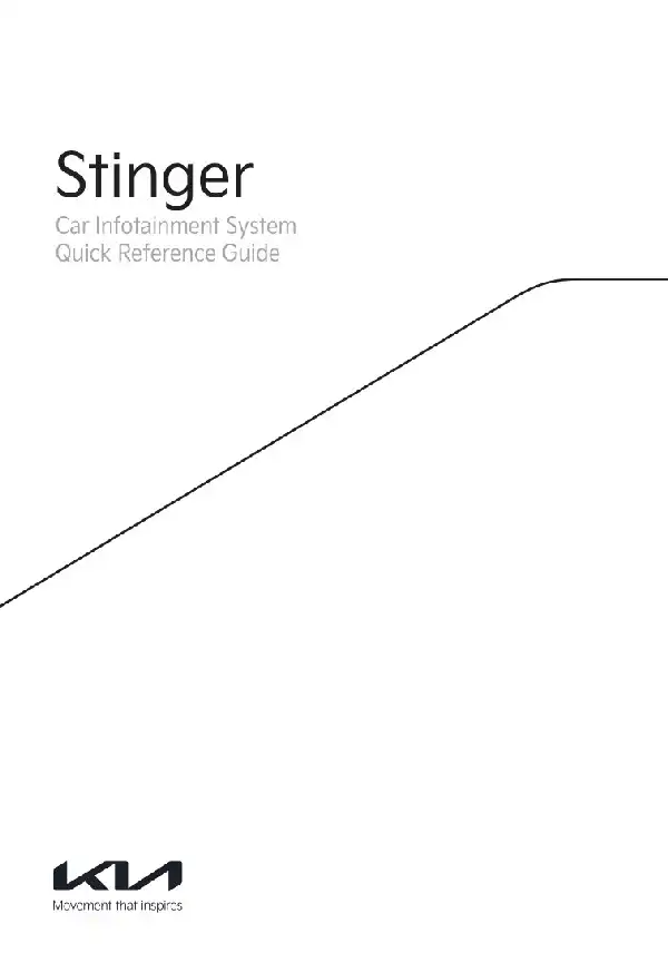 KIA Stinger 2022 MY. Navigation System Quick Reference Guide