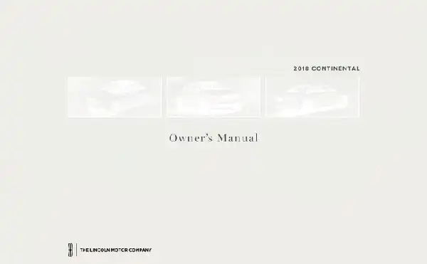 Lincoln Continental 2018 MY. Owner&#39;s Manual