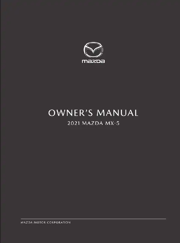 Mazda MX-5 Miata RF 2021 MY. Owner&#39;s Manual