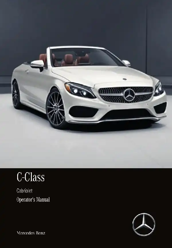 Mercedes-бенз C-Class Cabriolet 2018 MY. Owner&#39;s Manual