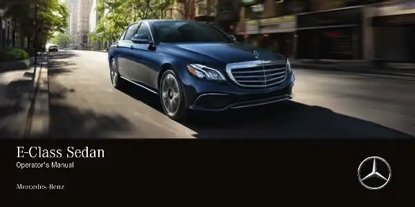 Mercedes-Benz E-Class Sedan 2018 MY. Owner&#39;s Manual