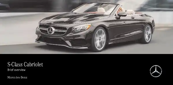 Mercedes-Benz S-Class Cabriolet 2019 MY. Quick Start Guide