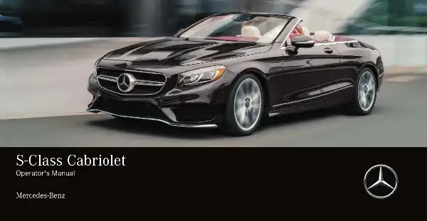 Mercedes-бенз S-Class Cabriolet 2020 MY. Owner&#39;s Manual