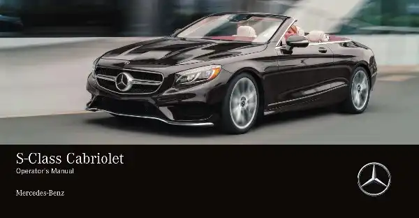 Mercedes-бенз S-Class Cabriolet 2021 MY. Owner&#39;s Manual