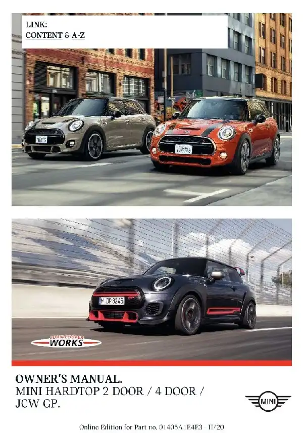 Mini Hardtop 2 door, 4 door 2021 MY. Owner&#39;s Manual